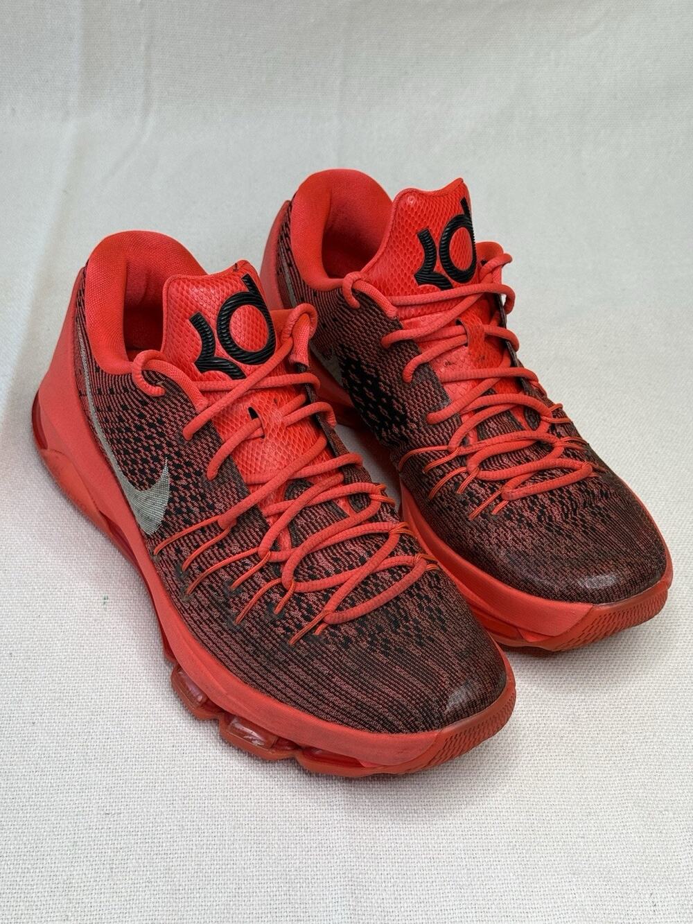Nike KD 8 Men's Sz 10 Basketball Sports Shoes Sneakers 2015 Crimson Orange Red
